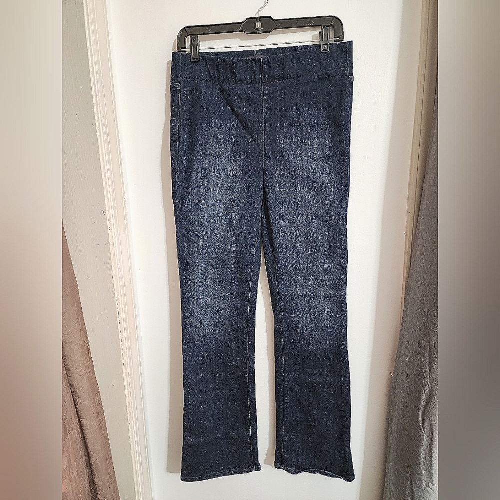 NYDJ JEANS, pull-on stretch straight leg